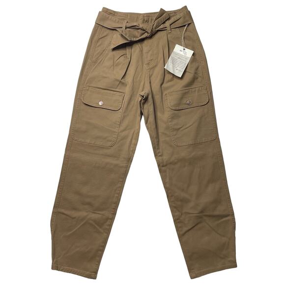 NWT Happy X Nature Tan Cargo Pants Size 6 High Rise Utility Baggy Pockets - Picture 1 of 9